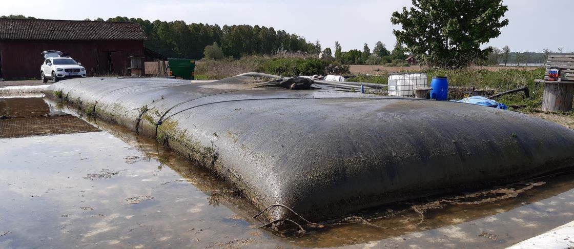 Sedimenttipatja kuivalla maalla.