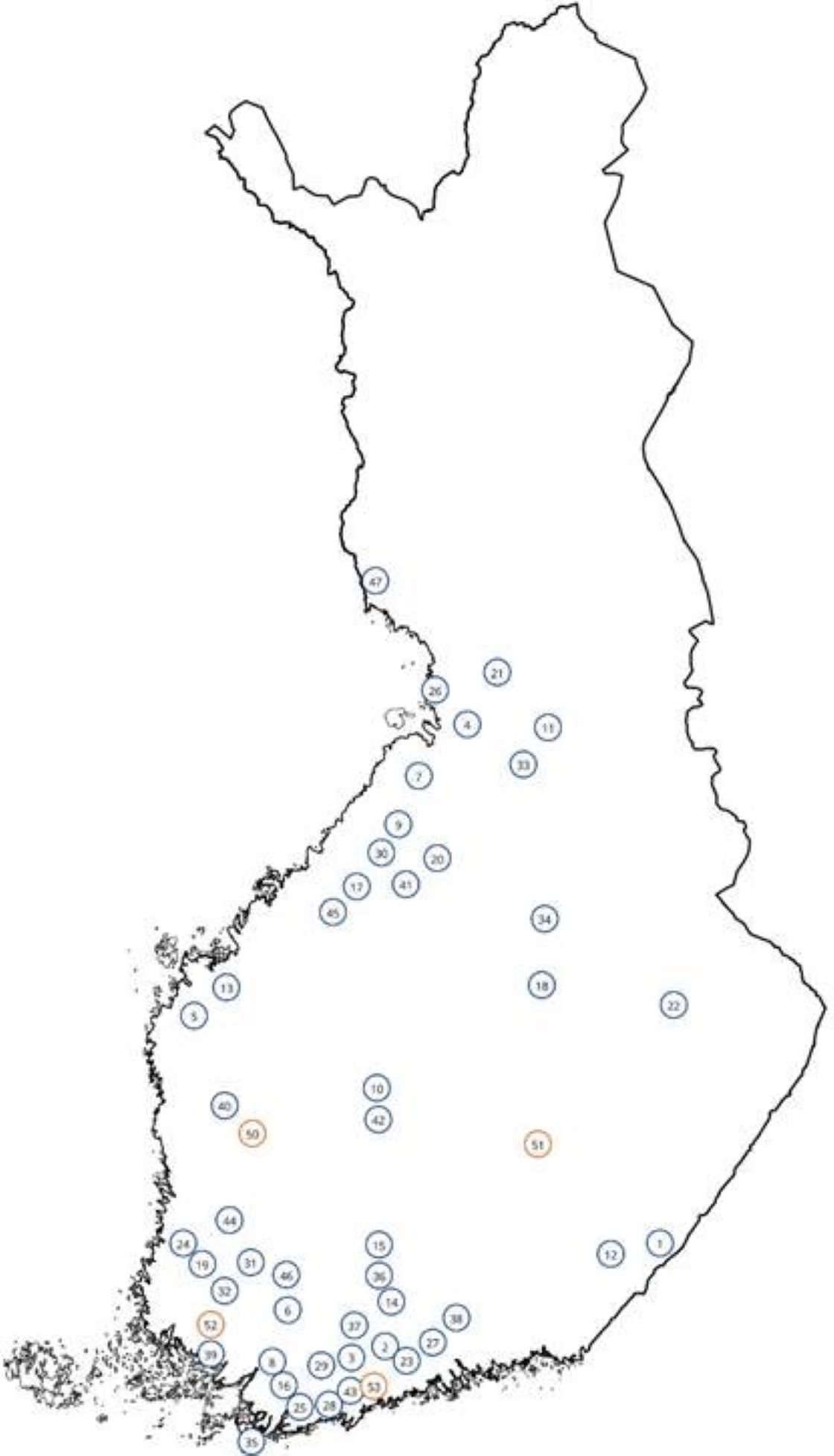 Hankkeet Suomen kartalla.