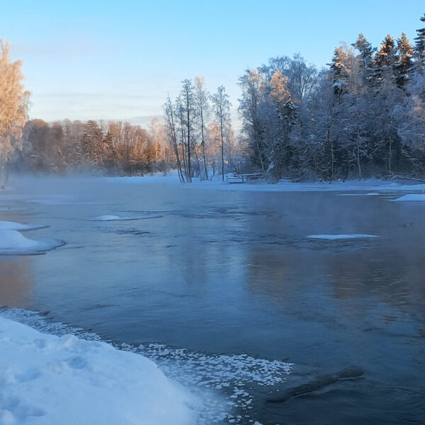 Lempäälän Herralanvuolle ei jäädy kovillakaan pakkasilla.