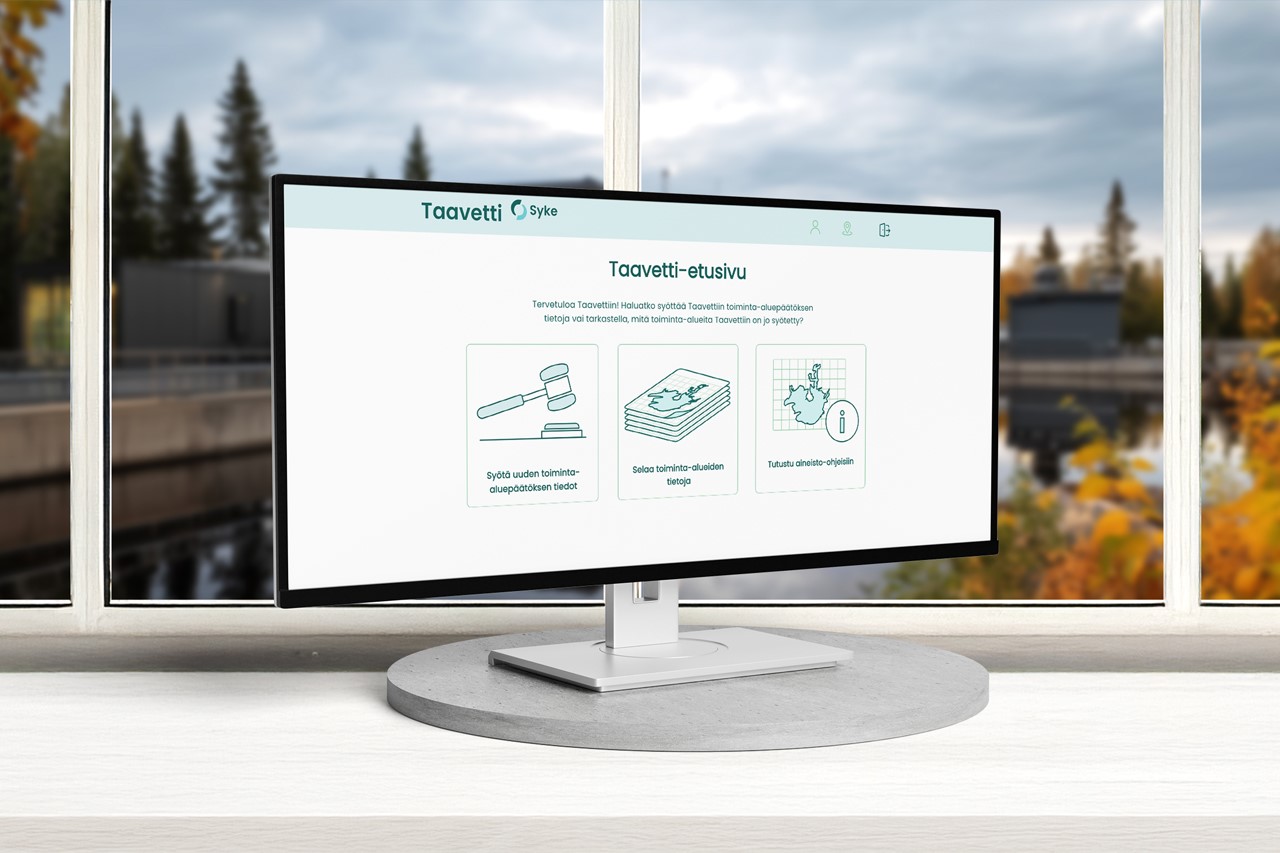 Tietokoneen näyttö jossa näkyy kuva Taavetti-työkalun ensimmäisestä näytöstä.